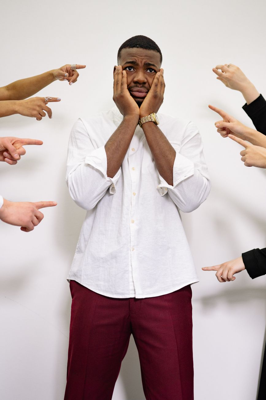 An illustration representing the word blame
