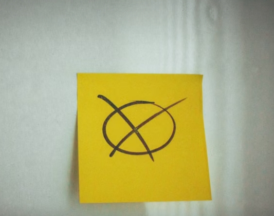 An illustration representing the word cancel