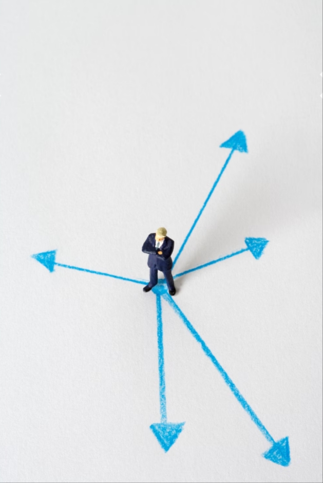 An illustration representing the word decide