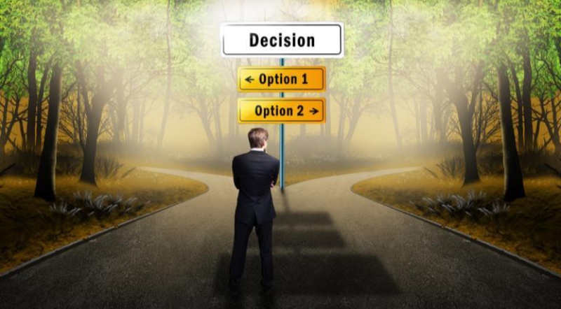 An illustration representing the word decisions