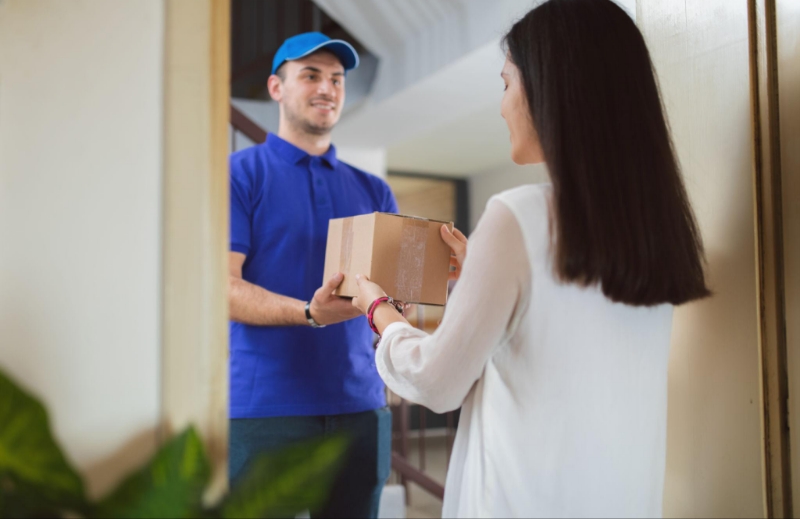 An illustration representing the word deliver
